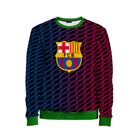 Детский свитшот 3D с принтом FC Barca 2018 Creative uniform в Екатеринбурге, 100% полиэстер | свободная посадка, прямой крой, мягкая тканевая резинка на рукавах и понизу свитшота | Тематика изображения на принте: fc | fc barcelona | fcb | барселона | спорт | спортивные | фк | футбол | футбольный клуб