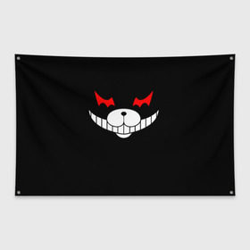 Флаг-баннер с принтом Monokuma Black в Екатеринбурге, 100% полиэстер | размер 67 х 109 см, плотность ткани — 95 г/м2; по краям флага есть четыре люверса для крепления | danganronpa | monokuma | данганронпа | монокума