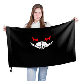 Флаг 3D с принтом Monokuma Black в Екатеринбурге, 100% полиэстер | плотность ткани — 95 г/м2, размер — 67 х 109 см. Принт наносится с одной стороны | danganronpa | monokuma | данганронпа | монокума