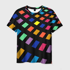 Мужская футболка 3D с принтом Color of night в Екатеринбурге, 100% полиэфир | прямой крой, круглый вырез горловины, длина до линии бедер | 