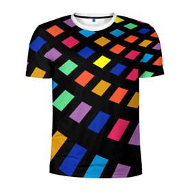 Мужская футболка 3D спортивная с принтом Color of night в Екатеринбурге, 100% полиэстер с улучшенными характеристиками | приталенный силуэт, круглая горловина, широкие плечи, сужается к линии бедра | 
