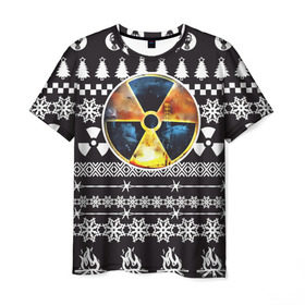 Мужская футболка 3D с принтом S.T.A.L.K.E.R Ядерная Зима в Екатеринбурге, 100% полиэфир | прямой крой, круглый вырез горловины, длина до линии бедер | stalker | зима | новогодние | новый год | радиация | сталкер | чернобыль