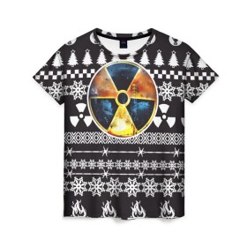 Женская футболка 3D с принтом S.T.A.L.K.E.R Ядерная Зима в Екатеринбурге, 100% полиэфир ( синтетическое хлопкоподобное полотно) | прямой крой, круглый вырез горловины, длина до линии бедер | stalker | зима | новогодние | новый год | радиация | сталкер | чернобыль