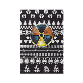 Обложка для паспорта матовая кожа с принтом S.T.A.L.K.E.R Ядерная Зима в Екатеринбурге, натуральная матовая кожа | размер 19,3 х 13,7 см; прозрачные пластиковые крепления | stalker | зима | новогодние | новый год | радиация | сталкер | чернобыль