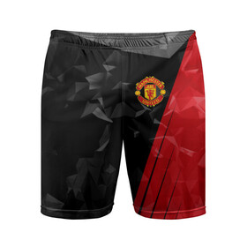 Мужские шорты спортивные с принтом F.C.M.U 2018 Abstract uniform в Екатеринбурге,  |  | fc | manchester united | манчестер юнайтед | спорт | спортивные | фк | футбол | футбольный клуб