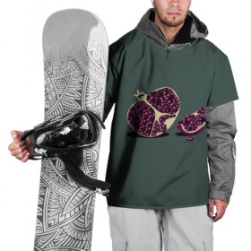 Накидка на куртку 3D с принтом Гранат в Екатеринбурге, 100% полиэстер |  | vegan | гранат | еда | фрукты