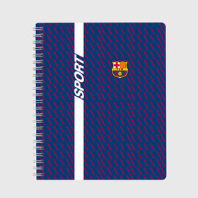 Тетрадь с принтом FC Barca 2018 Creative uniform в Екатеринбурге, 100% бумага | 48 листов, плотность листов — 60 г/м2, плотность картонной обложки — 250 г/м2. Листы скреплены сбоку удобной пружинной спиралью. Уголки страниц и обложки скругленные. Цвет линий — светло-серый
 | fc | fc barcelona | fcb | барселона | спорт | спортивные | фк | футбол | футбольный клуб