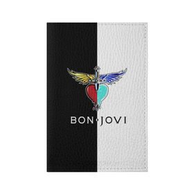 Обложка для паспорта матовая кожа с принтом Bon Jovi в Екатеринбурге, натуральная матовая кожа | размер 19,3 х 13,7 см; прозрачные пластиковые крепления | bon | jovi | бон | бон джови | джови | рок группа
