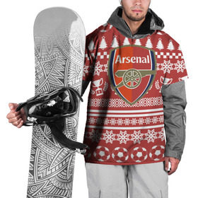 Накидка на куртку 3D с принтом FC Arsenal Новогодний в Екатеринбурге, 100% полиэстер |  | arsenal | fc | арсенал | спорт | спортивные | фк | футбол | футбольный клуб