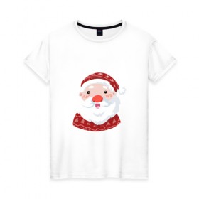 Женская футболка хлопок с принтом Дед мороз 2018 в Екатеринбурге, 100% хлопок | прямой крой, круглый вырез горловины, длина до линии бедер, слегка спущенное плечо | 