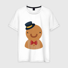 Мужская футболка хлопок с принтом Печенька в Екатеринбурге, 100% хлопок | прямой крой, круглый вырез горловины, длина до линии бедер, слегка спущенное плечо. | 