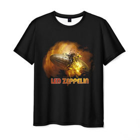 Мужская футболка 3D с принтом Led Zeppelin в Екатеринбурге, 100% полиэфир | прямой крой, круглый вырез горловины, длина до линии бедер | led zeppelin | джимми пейдж | джон генри бонэм | джон пол джонс | лед зепелен | лед зеппелин | роберт плант | рок группа