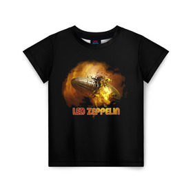 Детская футболка 3D с принтом Led Zeppelin в Екатеринбурге, 100% гипоаллергенный полиэфир | прямой крой, круглый вырез горловины, длина до линии бедер, чуть спущенное плечо, ткань немного тянется | led zeppelin | джимми пейдж | джон генри бонэм | джон пол джонс | лед зепелен | лед зеппелин | роберт плант | рок группа
