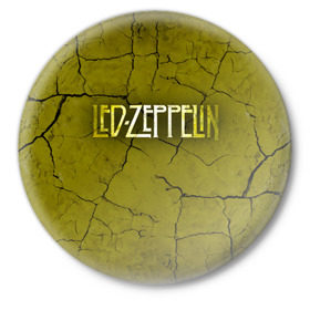 Значок с принтом Led Zeppelin в Екатеринбурге,  металл | круглая форма, металлическая застежка в виде булавки | Тематика изображения на принте: led zeppelin | группа | джимми пейдж | джон генри бонэм | джон пол джонс | лед зепелен | лед зеппелин | роберт плант | рок