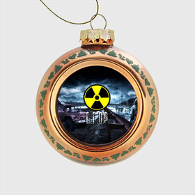 Стеклянный ёлочный шар с принтом S.T.A.L.K.E.R. - Е.Г.О.Р. в Екатеринбурге, Стекло | Диаметр: 80 мм | stalker | егор | егорка | имя | припять | радиация | сталкер | чернобыль