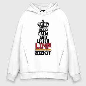 Мужское худи Oversize хлопок с принтом Keep calm and listen LB в Екатеринбурге, френч-терри — 70% хлопок, 30% полиэстер. Мягкий теплый начес внутри —100% хлопок | боковые карманы, эластичные манжеты и нижняя кромка, капюшон на магнитной кнопке | Тематика изображения на принте: limp bizkit | джон отто | лимбизкит | лимп бизкит | лимпбизкит | сэм риверс | уэс борланд | фред дёрст