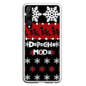 Чехол для Honor P30 с принтом Праздничный Depeche Mode в Екатеринбурге, Силикон | Область печати: задняя сторона чехла, без боковых панелей | depeche mode | вестник моды | депеш мод | дэйв гаан | мартин гор | новогодний | новый год | рождество | роза | снежинки | энди флетчер