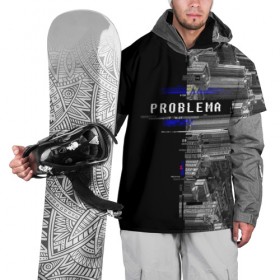 Накидка на куртку 3D с принтом Problema в Екатеринбурге, 100% полиэстер |  | city | problem | город | надписи | помехи | проблема | шум