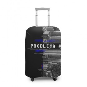 Чехол для чемодана 3D с принтом Problema в Екатеринбурге, 86% полиэфир, 14% спандекс | двустороннее нанесение принта, прорези для ручек и колес | city | problem | город | надписи | помехи | проблема | шум