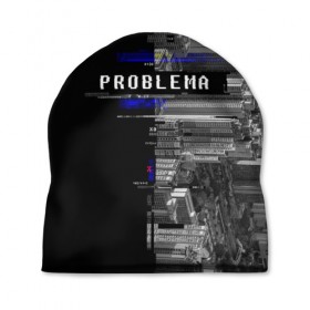 Шапка 3D с принтом Problema в Екатеринбурге, 100% полиэстер | универсальный размер, печать по всей поверхности изделия | city | problem | город | надписи | помехи | проблема | шум