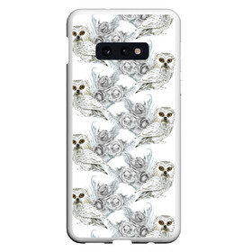 Чехол для Samsung S10E с принтом Owl with roses в Екатеринбурге, Силикон | Область печати: задняя сторона чехла, без боковых панелей | flowers | owl | owls | roses | розы | сова | совы | цветы