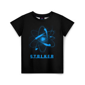 Детская футболка 3D с принтом Сталкер в Екатеринбурге, 100% гипоаллергенный полиэфир | прямой крой, круглый вырез горловины, длина до линии бедер, чуть спущенное плечо, ткань немного тянется | Тематика изображения на принте: game | stalker | игры | сталкер