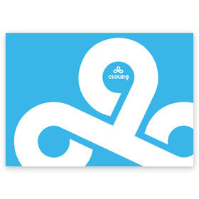 Поздравительная открытка с принтом cs:go - Cloud 9 (2018 Style) в Екатеринбурге, 100% бумага | плотность бумаги 280 г/м2, матовая, на обратной стороне линовка и место для марки
 | 0x000000123 | 9 | cloud9 | csgo | клауд | кс го