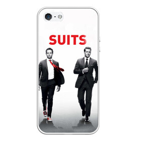 Чехол для iPhone 5/5S матовый с принтом Suits в Екатеринбурге, Силикон | Область печати: задняя сторона чехла, без боковых панелей | Тематика изображения на принте: suits | форс мажоры