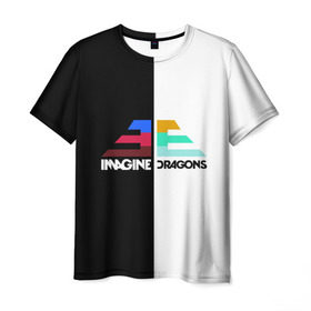 Мужская футболка 3D с принтом Imagine Dragons в Екатеринбурге, 100% полиэфир | прямой крой, круглый вырез горловины, длина до линии бедер | dragons | imagine | бэн макки | драгонс | дэн платцман | дэн рейнольдс | имеджин | уэйн сермон