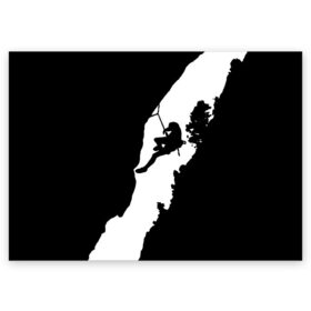 Поздравительная открытка с принтом Climbing в Екатеринбурге, 100% бумага | плотность бумаги 280 г/м2, матовая, на обратной стороне линовка и место для марки
 | climbing | климбинг | отвес | скала | скалодром | скалолаз | скалолазание | сколы | ущелье