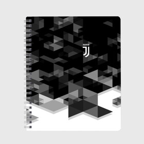 Тетрадь с принтом JUVENTUS GEOMETRY SPORT в Екатеринбурге, 100% бумага | 48 листов, плотность листов — 60 г/м2, плотность картонной обложки — 250 г/м2. Листы скреплены сбоку удобной пружинной спиралью. Уголки страниц и обложки скругленные. Цвет линий — светло-серый
 | Тематика изображения на принте: fc | juventus | спорт | спортивные | фк | футбол | футбольный клуб | ювентус