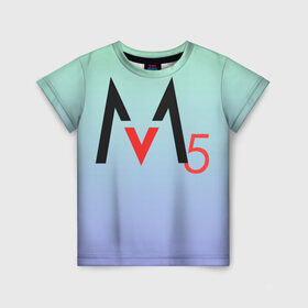 Детская футболка 3D с принтом M5 в Екатеринбурге, 100% гипоаллергенный полиэфир | прямой крой, круглый вырез горловины, длина до линии бедер, чуть спущенное плечо, ткань немного тянется | Тематика изображения на принте: adam levine | maroon 5 | адам левин