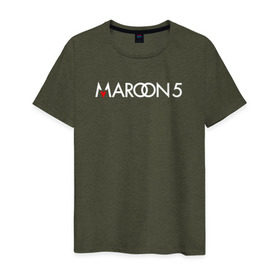 Мужская футболка хлопок с принтом Maroon 5 в Екатеринбурге, 100% хлопок | прямой крой, круглый вырез горловины, длина до линии бедер, слегка спущенное плечо. | 