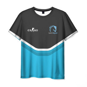 Мужская футболка 3D с принтом Liquid - NitrO Player CS GO в Екатеринбурге, 100% полиэфир | прямой крой, круглый вырез горловины, длина до линии бедер | Тематика изображения на принте: dota | dota 2 | team | team liquid | дота | киберспорт | логотип | эмблема