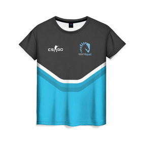 Женская футболка 3D с принтом Liquid - NitrO Player CS GO в Екатеринбурге, 100% полиэфир ( синтетическое хлопкоподобное полотно) | прямой крой, круглый вырез горловины, длина до линии бедер | dota | dota 2 | team | team liquid | дота | киберспорт | логотип | эмблема