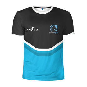 Мужская футболка 3D спортивная с принтом Liquid - NitrO Player CS GO в Екатеринбурге, 100% полиэстер с улучшенными характеристиками | приталенный силуэт, круглая горловина, широкие плечи, сужается к линии бедра | dota | dota 2 | team | team liquid | дота | киберспорт | логотип | эмблема