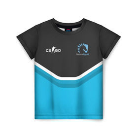 Детская футболка 3D с принтом Liquid - NitrO Player CS GO в Екатеринбурге, 100% гипоаллергенный полиэфир | прямой крой, круглый вырез горловины, длина до линии бедер, чуть спущенное плечо, ткань немного тянется | dota | dota 2 | team | team liquid | дота | киберспорт | логотип | эмблема