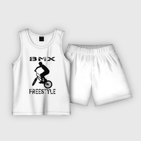 Детская пижама с шортами хлопок с принтом BMX FreeStyle в Екатеринбурге,  |  | bmx | freestyle | велик | велосипед | трюки | экстрим