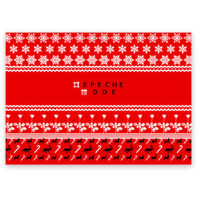 Поздравительная открытка с принтом Праздничный Depeche Mode в Екатеринбурге, 100% бумага | плотность бумаги 280 г/м2, матовая, на обратной стороне линовка и место для марки
 | Тематика изображения на принте: depeche mode | вестник моды | депеш мод | дэйв гаан | мартин гор | новогодний | новый год | праздник | рождество | роза | снежинки | энди флетчер