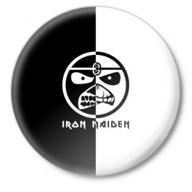 Значок с принтом Iron Maiden в Екатеринбурге,  металл | круглая форма, металлическая застежка в виде булавки | 