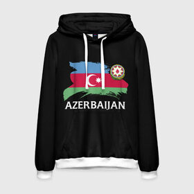Мужская толстовка 3D с принтом Азербайджан в Екатеринбурге, 100% полиэстер | двухслойный капюшон со шнурком для регулировки, мягкие манжеты на рукавах и по низу толстовки, спереди карман-кенгуру с мягким внутренним слоем. | azerbaijan | azerbaycan | baku | sssr | азербайджан | азербайджанская | азия | айзербайджан | баку | карта | мусульмане | народ | республика | советский союз | ссср | страна | флаг