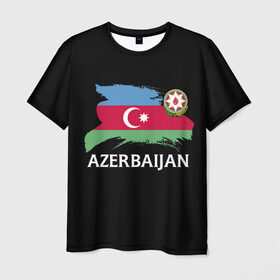 Мужская футболка 3D с принтом Азербайджан в Екатеринбурге, 100% полиэфир | прямой крой, круглый вырез горловины, длина до линии бедер | azerbaijan | azerbaycan | baku | sssr | азербайджан | азербайджанская | азия | айзербайджан | баку | карта | мусульмане | народ | республика | советский союз | ссср | страна | флаг
