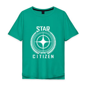 Мужская футболка хлопок Oversize с принтом Star Citizen в Екатеринбурге, 100% хлопок | свободный крой, круглый ворот, “спинка” длиннее передней части | Тематика изображения на принте: игра | космический | космос | симулятор
