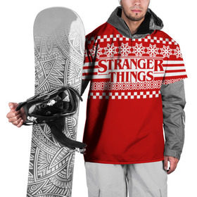Накидка на куртку 3D с принтом Свитер Stranger Things в Екатеринбурге, 100% полиэстер |  | Тематика изображения на принте: stranger things | новогодний | очень странные дела | праздничный | рождество | свитер