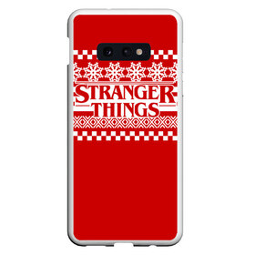 Чехол для Samsung S10E с принтом Свитер Stranger Things в Екатеринбурге, Силикон | Область печати: задняя сторона чехла, без боковых панелей | Тематика изображения на принте: stranger things | новогодний | очень странные дела | праздничный | рождество | свитер