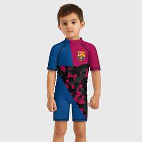 Детский купальный костюм 3D с принтом FC Barca 2018 Creative uniform в Екатеринбурге, Полиэстер 85%, Спандекс 15% | застежка на молнии на спине | fc | fc barcelona | fcb | барселона | спорт | спортивные | фк | футбол | футбольный клуб