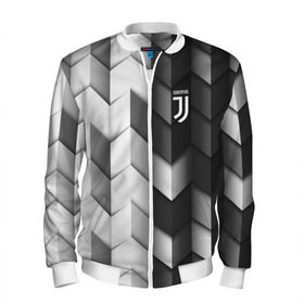 Мужской бомбер 3D с принтом Juventus 2018 Geometry Sport в Екатеринбурге, 100% полиэстер | застегивается на молнию, по бокам два кармана без застежек, по низу бомбера и на воротнике - эластичная резинка | Тематика изображения на принте: fc | juventus | спорт | спортивные | фк | футбол | футбольный клуб | ювентус