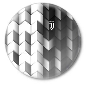 Значок с принтом Juventus 2018 Geometry Sport в Екатеринбурге,  металл | круглая форма, металлическая застежка в виде булавки | fc | juventus | спорт | спортивные | фк | футбол | футбольный клуб | ювентус