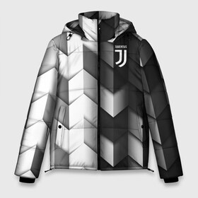 Мужская зимняя куртка 3D с принтом Juventus 2018 Geometry Sport в Екатеринбурге, верх — 100% полиэстер; подкладка — 100% полиэстер; утеплитель — 100% полиэстер | длина ниже бедра, свободный силуэт Оверсайз. Есть воротник-стойка, отстегивающийся капюшон и ветрозащитная планка. 

Боковые карманы с листочкой на кнопках и внутренний карман на молнии. | fc | juventus | спорт | спортивные | фк | футбол | футбольный клуб | ювентус