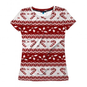 Женская футболка 3D с принтом Christmas fashion в Екатеринбурге, 100% полиэфир ( синтетическое хлопкоподобное полотно) | прямой крой, круглый вырез горловины, длина до линии бедер | christmas | new year | santa | елка | елочки | новогодний | новый год | рождество | снег | снежинки